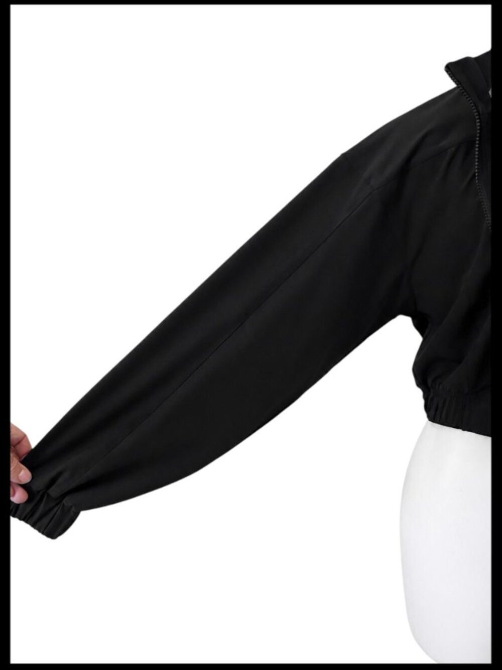 Alo Yoga Clubhouse Cropped Jacket Black Mesh Lined XS - Picture 10 of 16